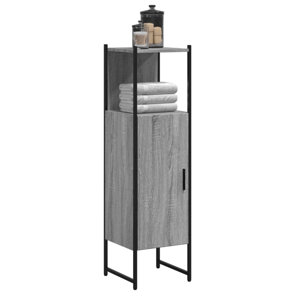 vidaXL Bathroom Cabinet Grey Sonoma 33x33x120.5 cm Engineered Wood 1
