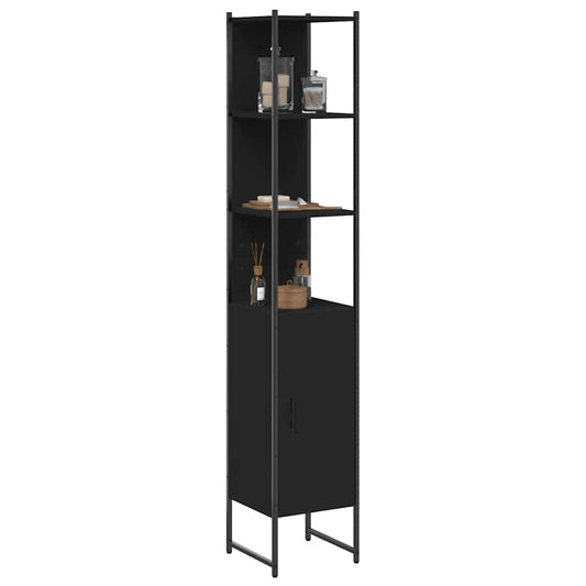 Bathroom Cabinet 33x33x185,5 cm Engineered Wood Black