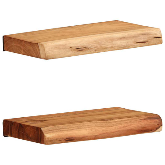 Wall Shelves 2 pcs 30x20x3,5 cm Solid Wood Acacia 30 x 20 x 3.5 cm