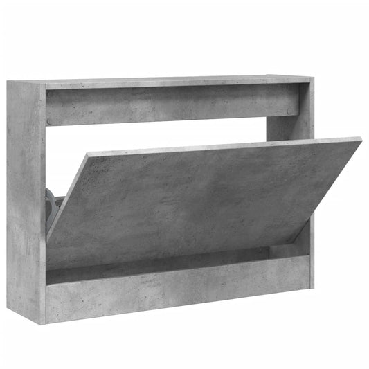 Shoe Cabinet 80x21x57 cm Engineered Wood Width 80 cm Depth 21 cm Height 57 cm Concrete grey