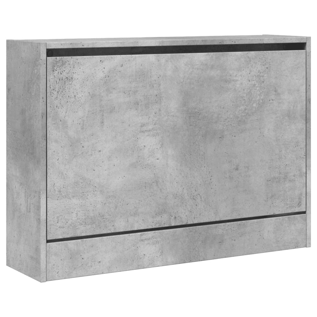 vidaXL Shoe Cabinet Concrete Grey 80x21x57 cm Engineered Wood 4
