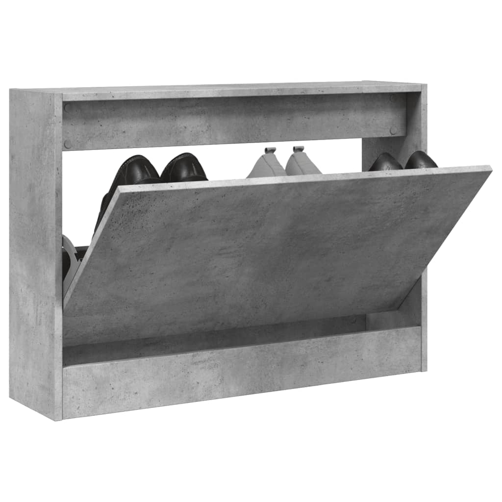 vidaXL Shoe Cabinet Concrete Grey 80x21x57 cm Engineered Wood 1
