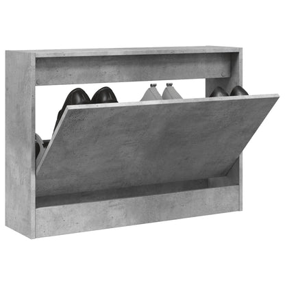 vidaXL Shoe Cabinet Concrete Grey 80x21x57 cm Engineered Wood 1