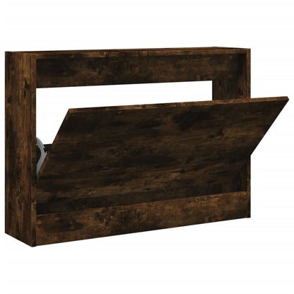 vidaXL Shoe Cabinet Smoked Oak 80x21x57 cm Engineered Wood 2