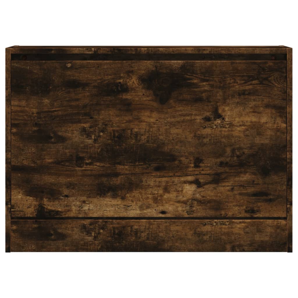 vidaXL Shoe Cabinet Smoked Oak 80x21x57 cm Engineered Wood 5