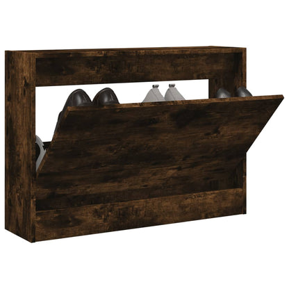 vidaXL Shoe Cabinet Smoked Oak 80x21x57 cm Engineered Wood 1
