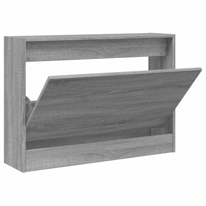 vidaXL Shoe Cabinet Grey Sonoma 80x21x57 cm Engineered Wood 2