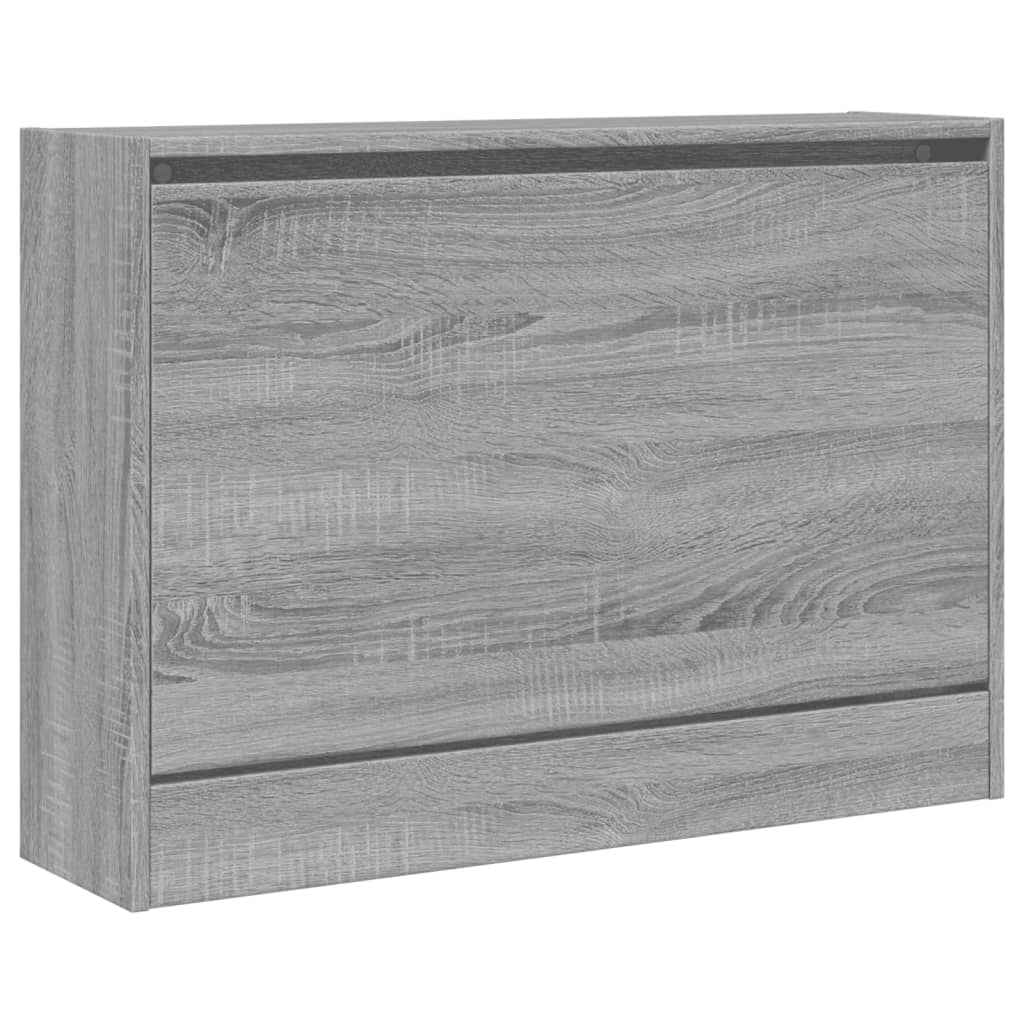 vidaXL Shoe Cabinet Grey Sonoma 80x21x57 cm Engineered Wood 4