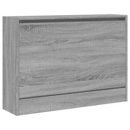 vidaXL Shoe Cabinet Grey Sonoma 80x21x57 cm Engineered Wood 4
