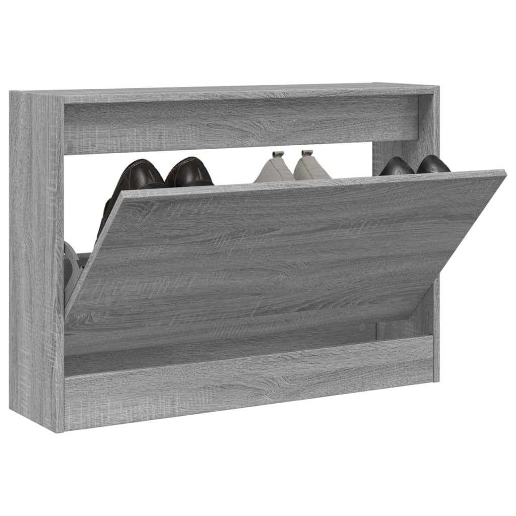 vidaXL Shoe Cabinet Grey Sonoma 80x21x57 cm Engineered Wood 1