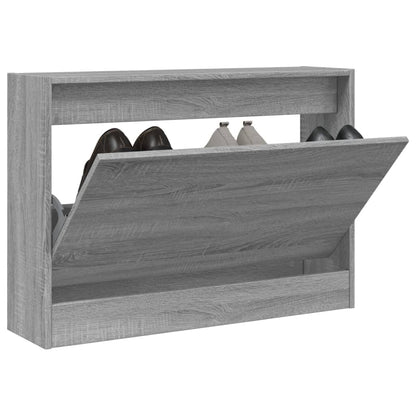 vidaXL Shoe Cabinet Grey Sonoma 80x21x57 cm Engineered Wood 1
