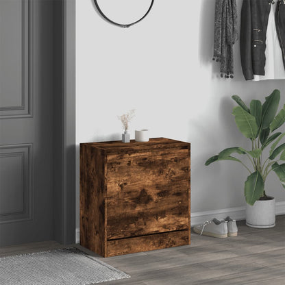 vidaXL Shoe Cabinet Smoked Oak 60x34x63.5 cm Engineered Wood 3
