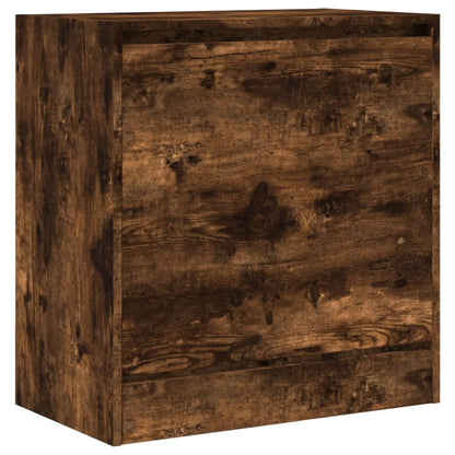 vidaXL Shoe Cabinet Smoked Oak 60x34x63.5 cm Engineered Wood 4