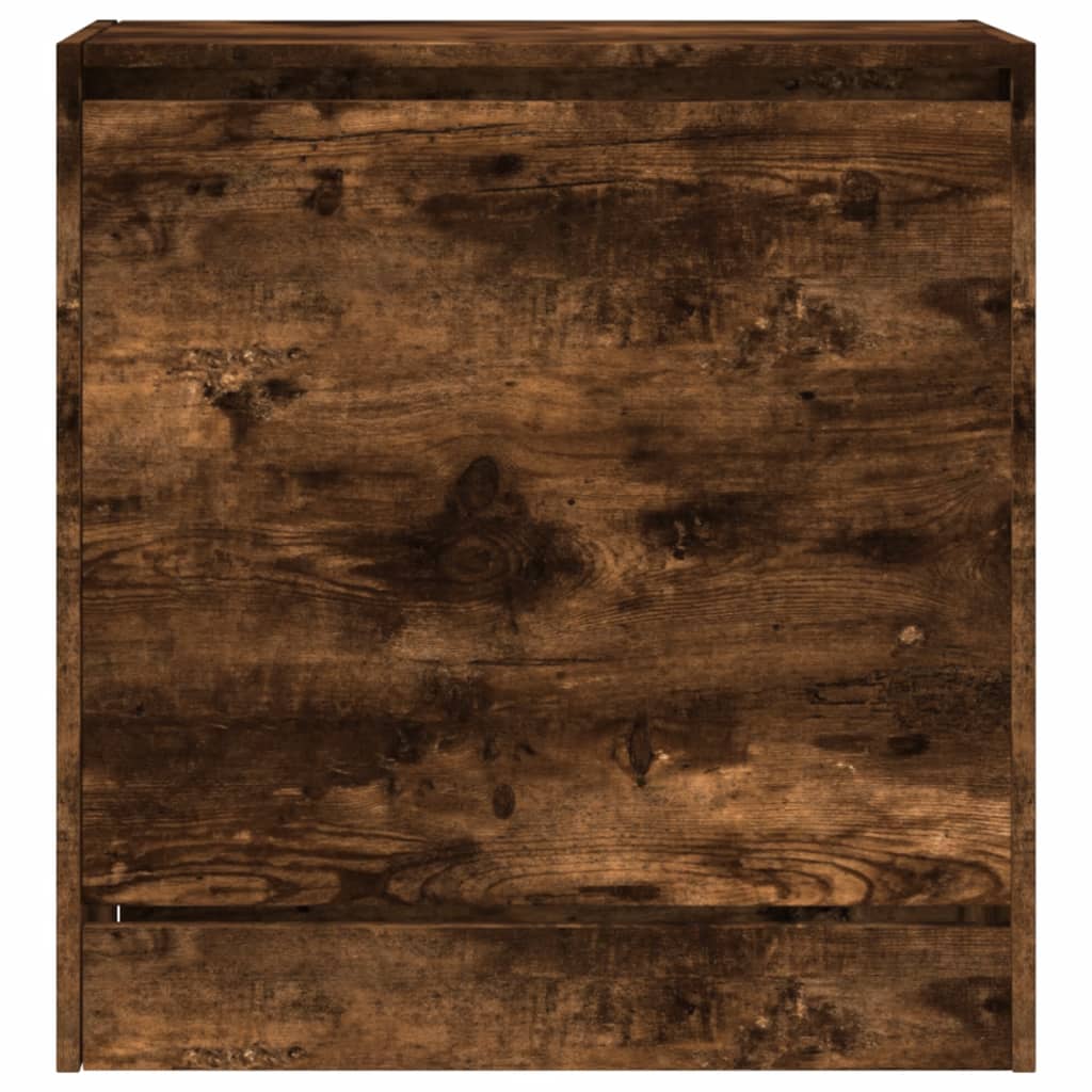 vidaXL Shoe Cabinet Smoked Oak 60x34x63.5 cm Engineered Wood 5