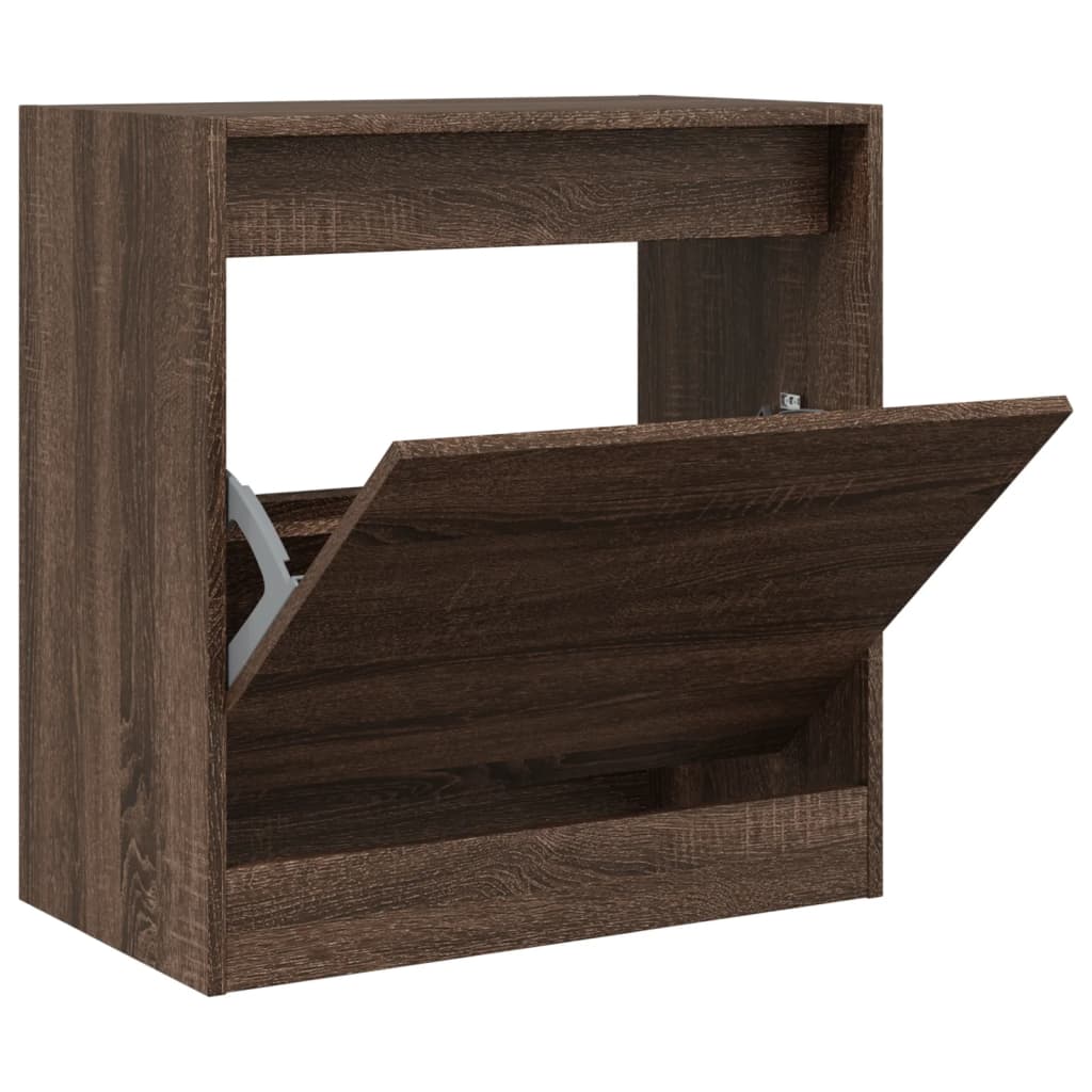 vidaXL Shoe Cabinet Brown Oak 60x34x63.5 cm Engineered Wood 2
