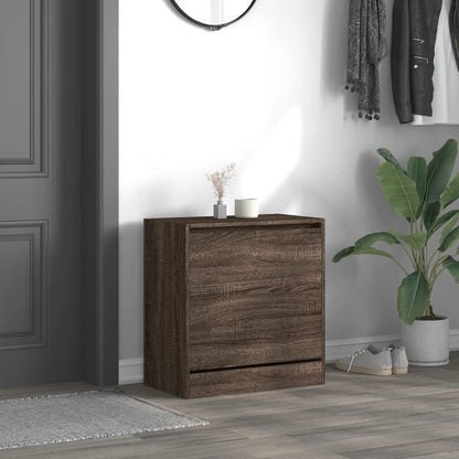 vidaXL Shoe Cabinet Brown Oak 60x34x63.5 cm Engineered Wood 3