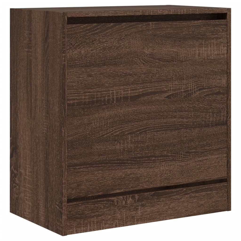 vidaXL Shoe Cabinet Brown Oak 60x34x63.5 cm Engineered Wood 4