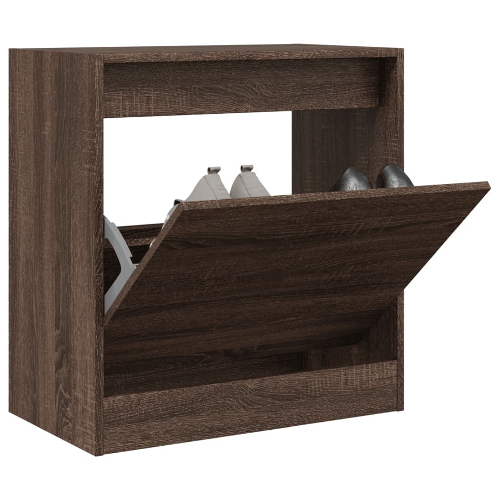 vidaXL Shoe Cabinet Brown Oak 60x34x63.5 cm Engineered Wood 1