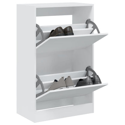 vidaXL Shoe Cabinet White 60x34x96.5 cm Engineered Wood 1