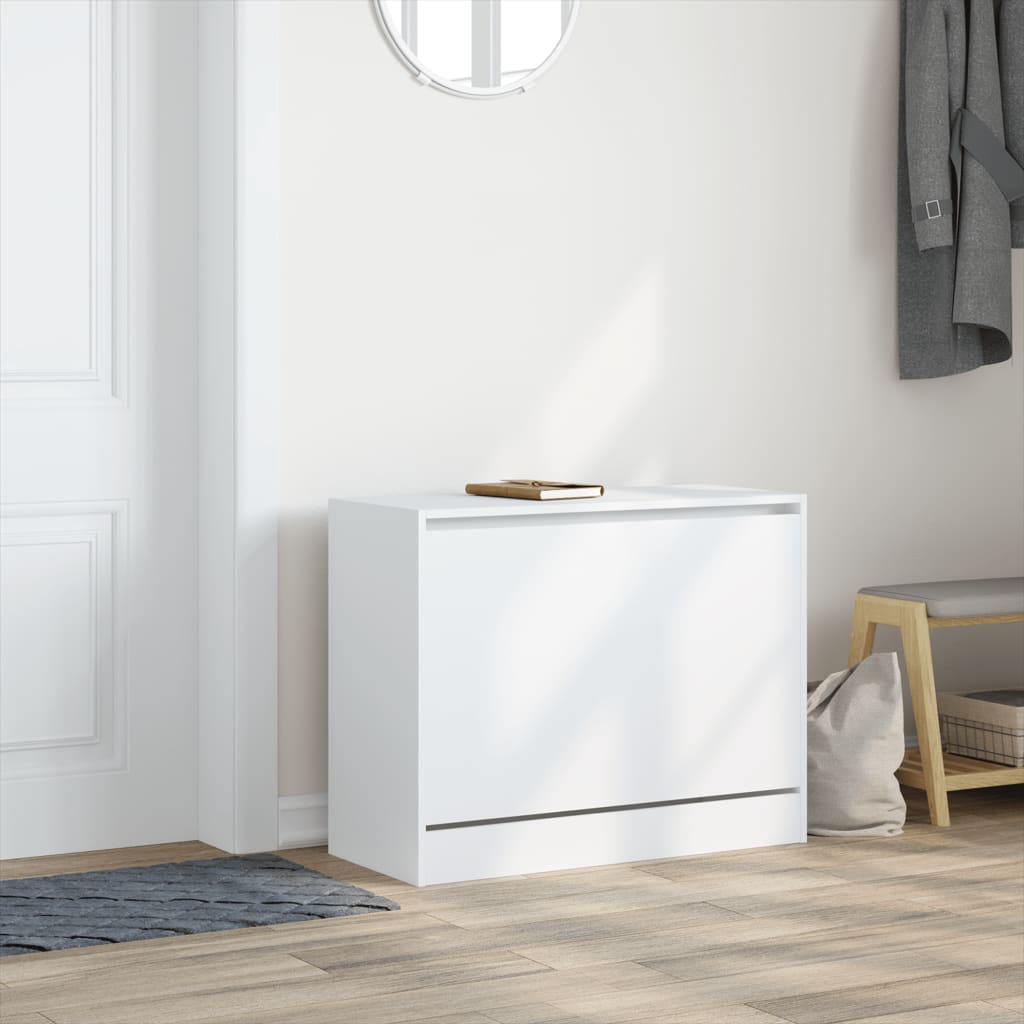 vidaXL Shoe Cabinet White 80x34x63 cm Engineered Wood 3