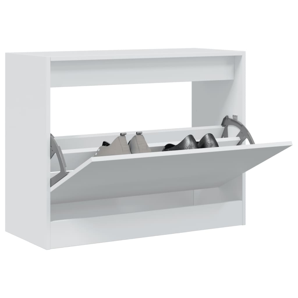 vidaXL Shoe Cabinet White 80x34x63 cm Engineered Wood 1