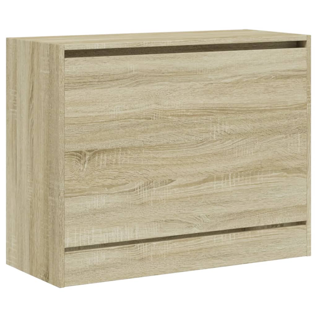 vidaXL Shoe Cabinet Sonoma Oak 80x34x63 cm Engineered Wood 4