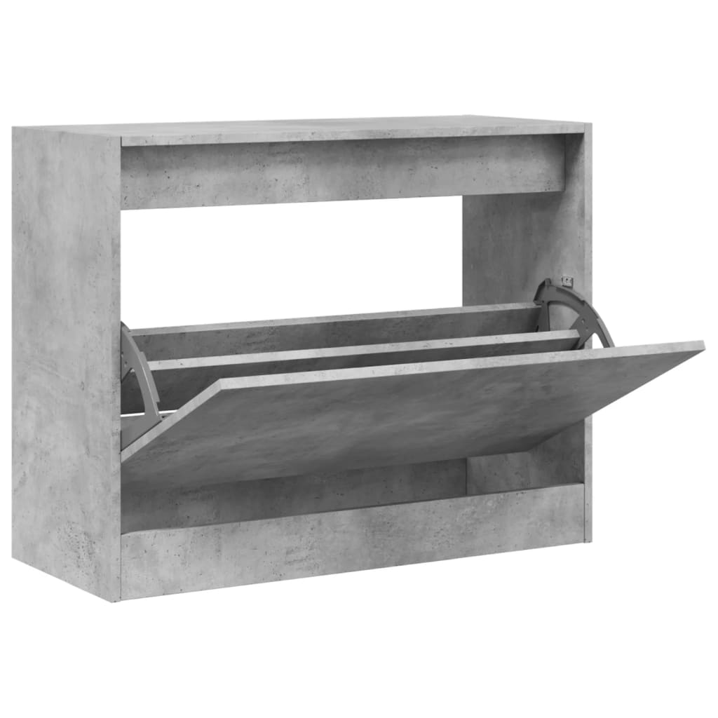 vidaXL Shoe Cabinet Concrete Grey 80x34x63 cm Engineered Wood 2