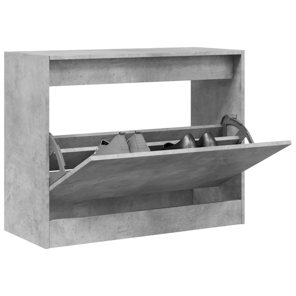 vidaXL Shoe Cabinet Concrete Grey 80x34x63 cm Engineered Wood 1