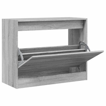 vidaXL Shoe Cabinet Grey Sonoma 80x34x63 cm Engineered Wood 2