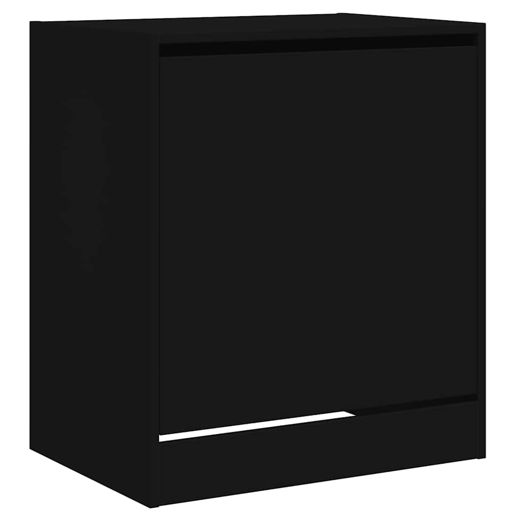 vidaXL Shoe Cabinet Black 60x42x69 cm Engineered Wood 4