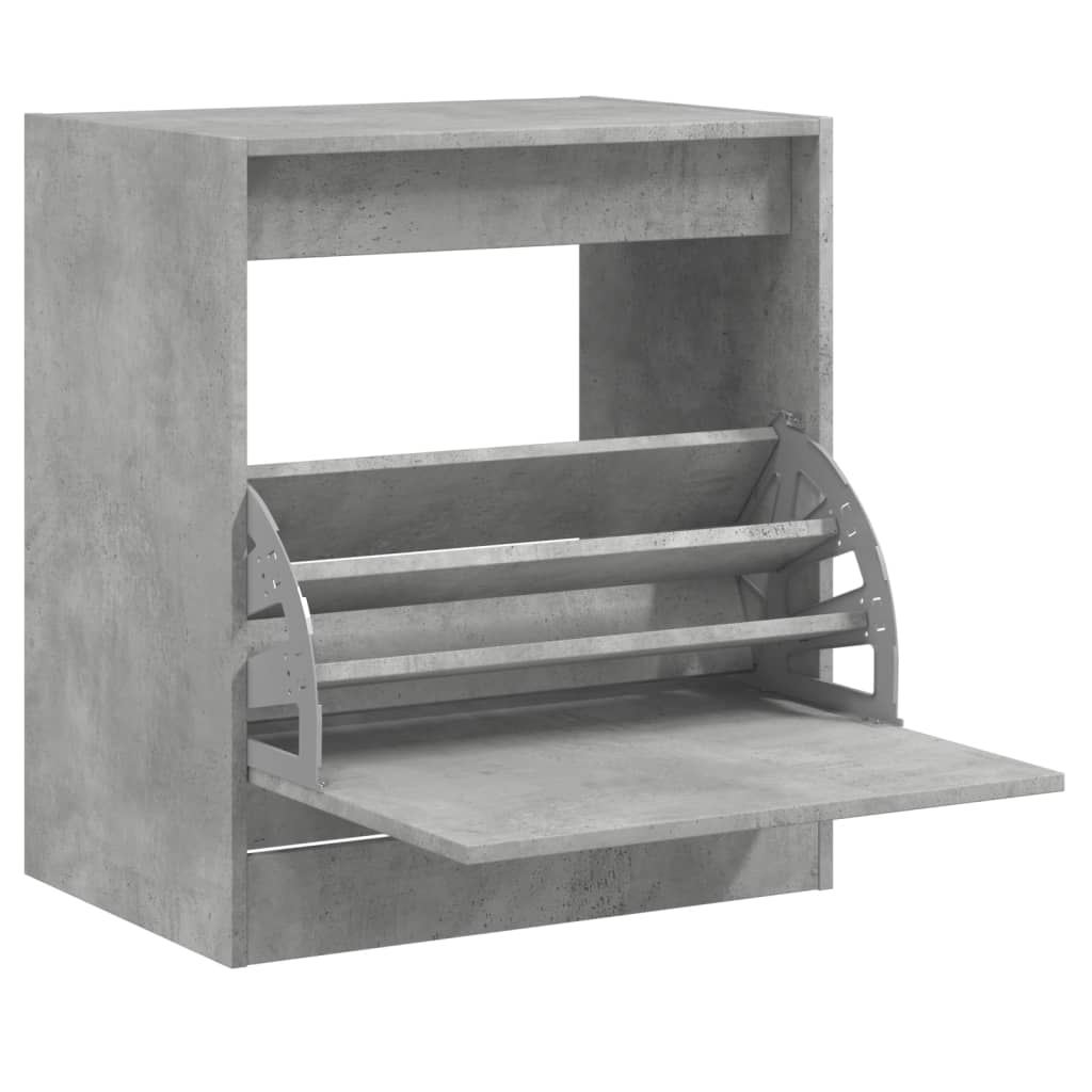 vidaXL Shoe Cabinet Concrete Grey 60x42x69 cm Engineered Wood 2
