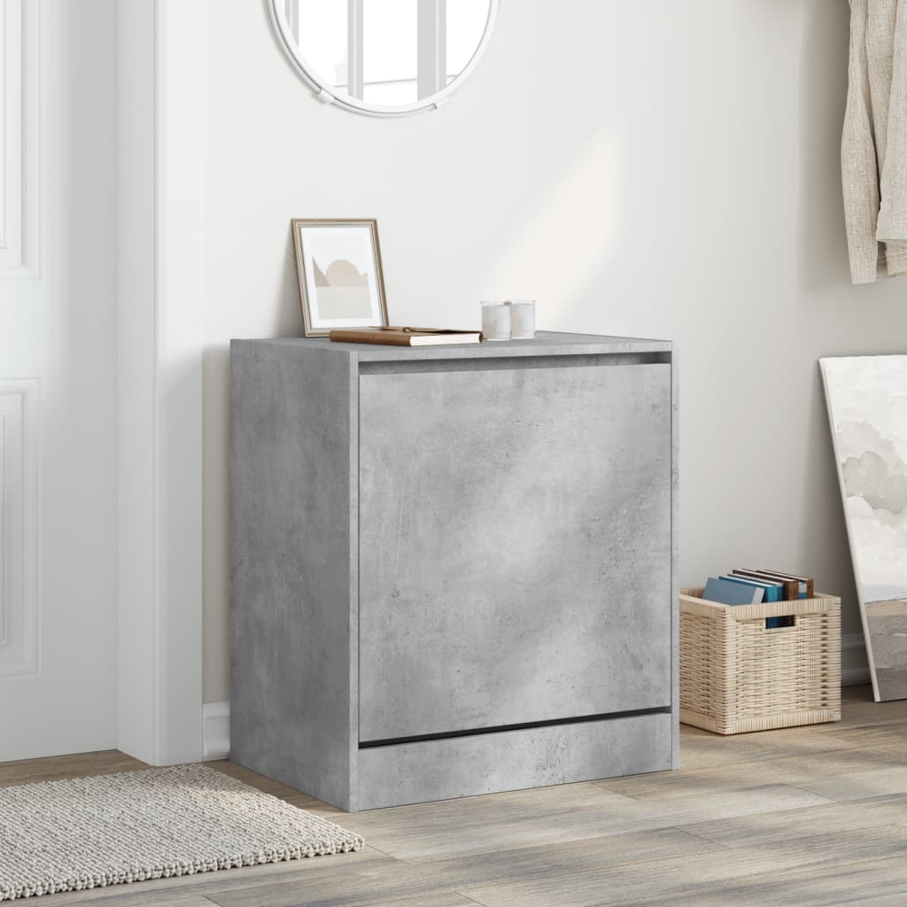 vidaXL Shoe Cabinet Concrete Grey 60x42x69 cm Engineered Wood 3