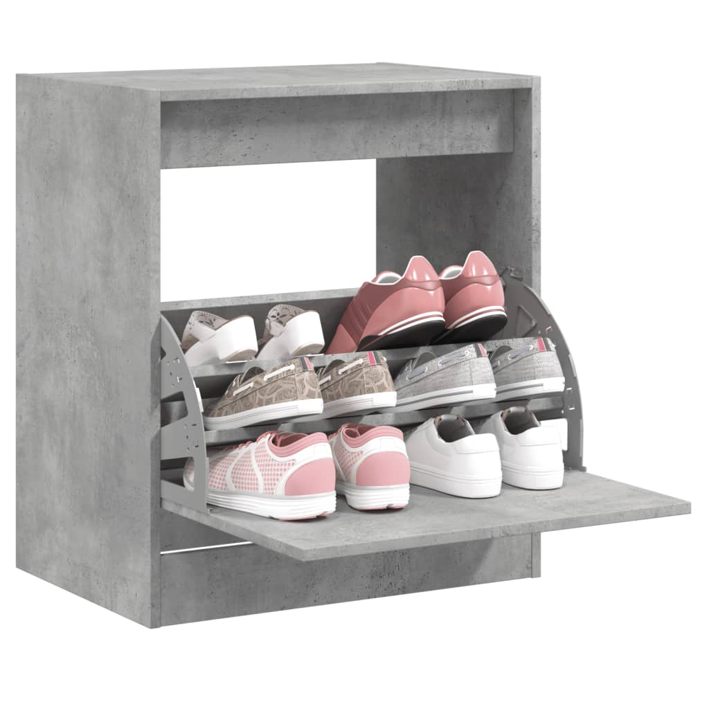 vidaXL Shoe Cabinet Concrete Grey 60x42x69 cm Engineered Wood 1