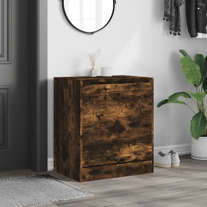 vidaXL Shoe Cabinet Smoked Oak 60x42x69 cm Engineered Wood 3