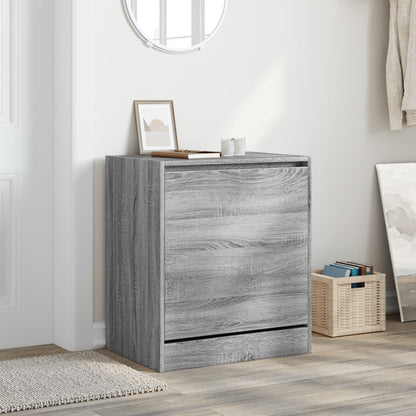 vidaXL Shoe Cabinet Grey Sonoma 60x42x69 cm Engineered Wood 3