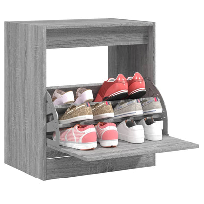 vidaXL Shoe Cabinet Grey Sonoma 60x42x69 cm Engineered Wood 1