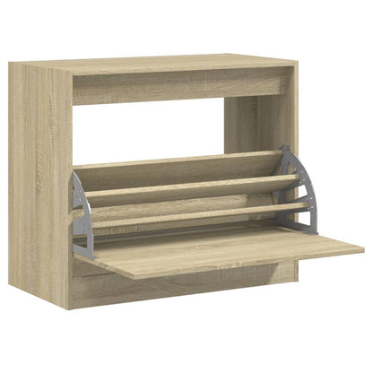 vidaXL Shoe Cabinet Sonoma Oak 80x42x69 cm Engineered Wood 2