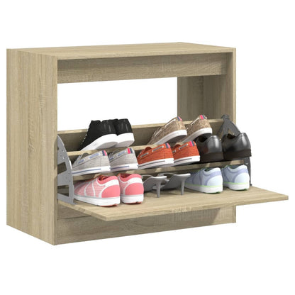 vidaXL Shoe Cabinet Sonoma Oak 80x42x69 cm Engineered Wood 1