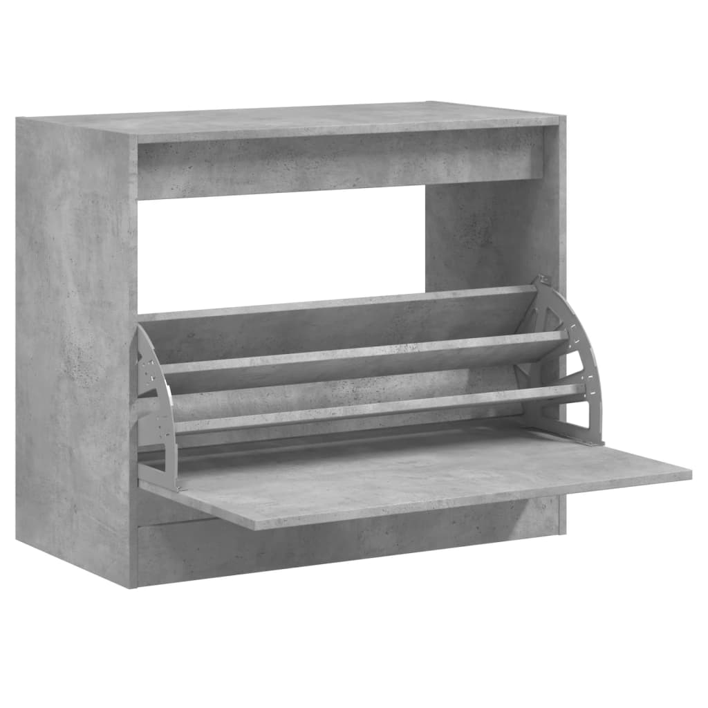 vidaXL Shoe Cabinet Concrete Grey 80x42x69 cm Engineered Wood 2