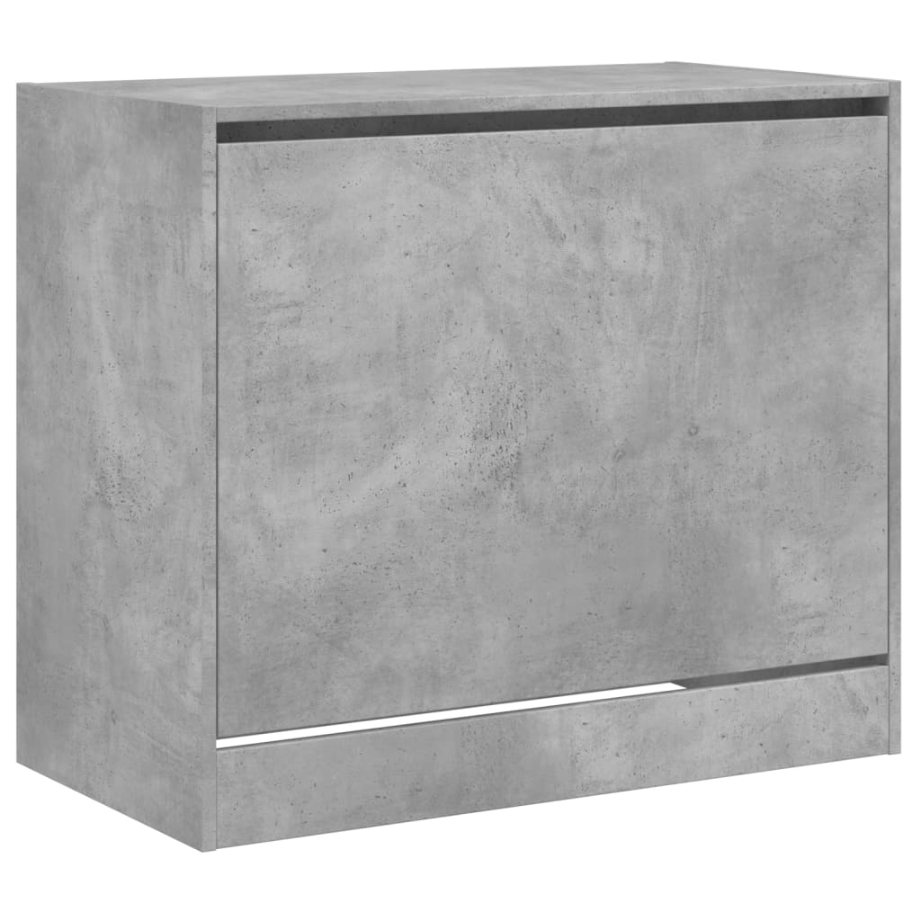 vidaXL Shoe Cabinet Concrete Grey 80x42x69 cm Engineered Wood 4