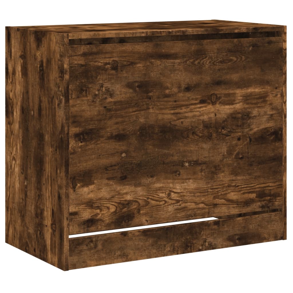 vidaXL Shoe Cabinet Smoked Oak 80x42x69 cm Engineered Wood 4