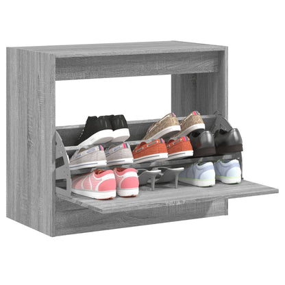 vidaXL Shoe Cabinet Grey Sonoma 80x42x69 cm Engineered Wood 1