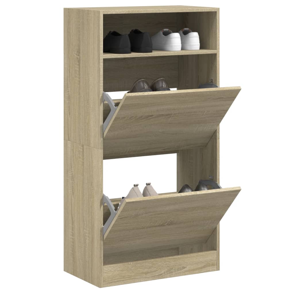 vidaXL Shoe Cabinet with 2 Flip-Drawers 80x34x116 cm