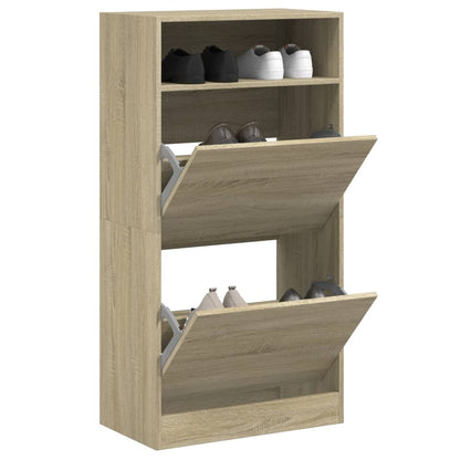 vidaXL Shoe Cabinet with 2 Flip-Drawers 80x34x116 cm
