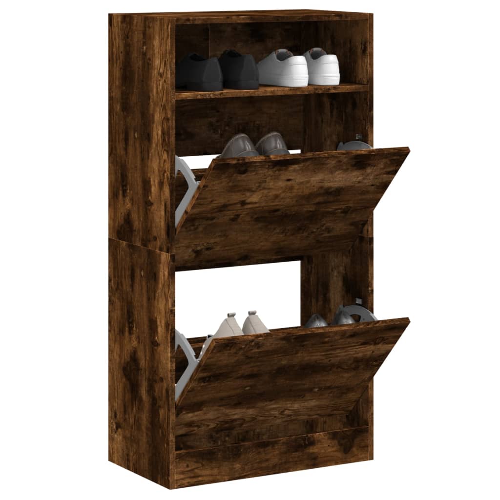 vidaXL Shoe Cabinet with 2 Flip-Drawers 80x34x116 cm