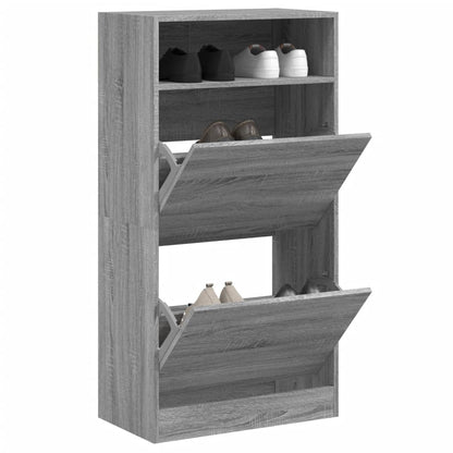 vidaXL Shoe Cabinet with 2 Flip-Drawers 80x34x116 cm