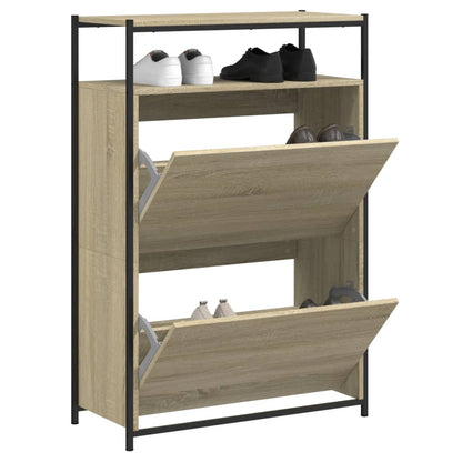 Shoe Cabinet with 4 Flip-Drawers 100x34x112 cm Sonoma oak 75 cm