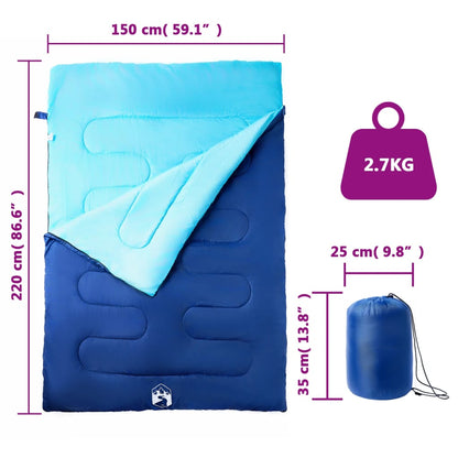 vidaXL Double Sleeping Bag with Pillows for Adults Camping 3-4 Seasons 5