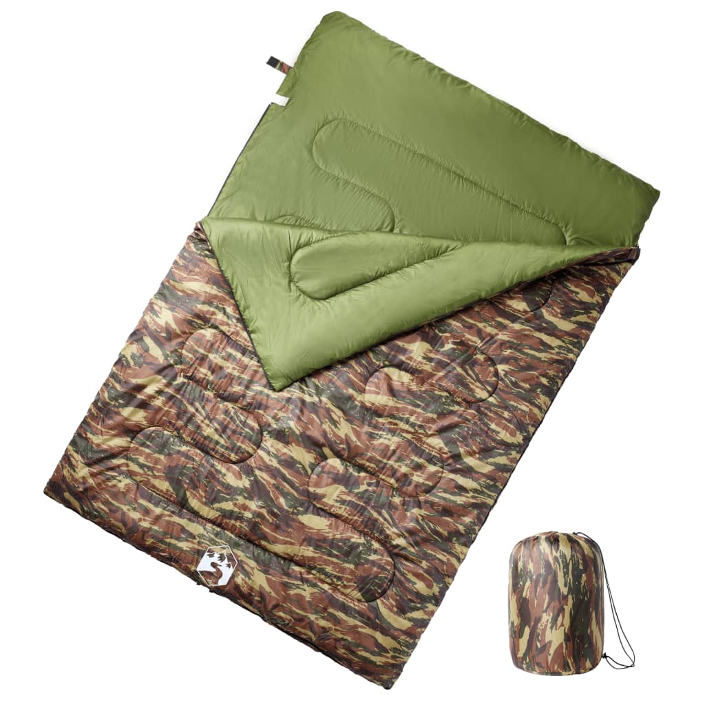 vidaXL Double Sleeping Bag with Pillows for Adults Camping 3-4 Seasons 1