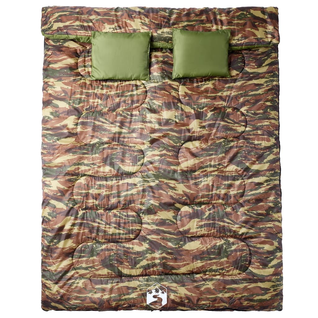 vidaXL Double Sleeping Bag with Pillows for Adults Camping 3-4 Seasons 2
